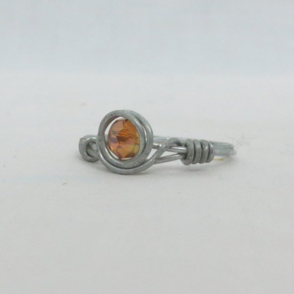 New Stainless Wrap Amber Color Hand Crafted Ring - Picture 2 of 10